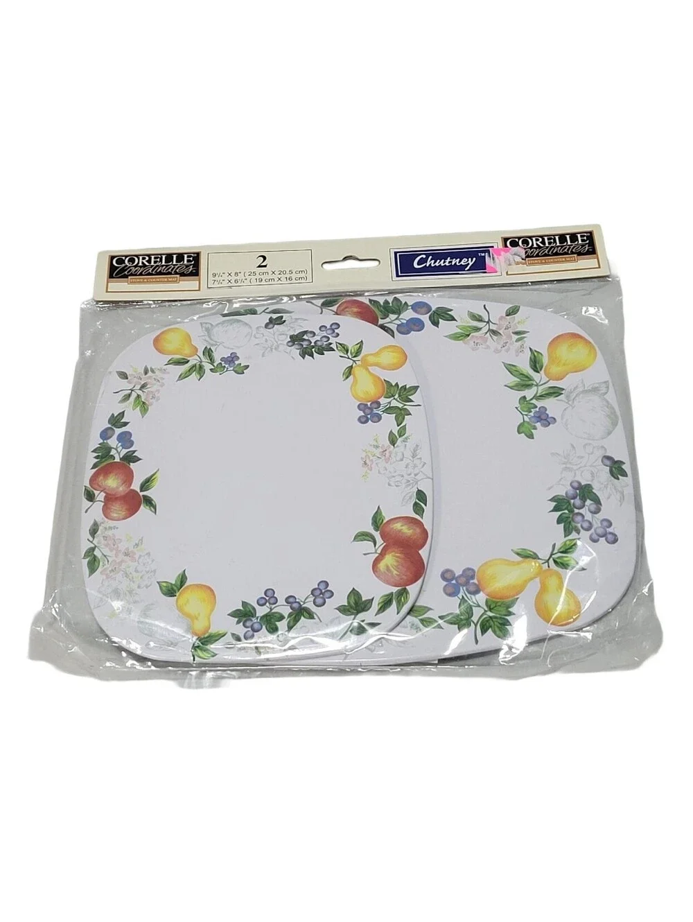 Vtg Corelle Coordinates CHUTNEY Stove & Counter Mat Trivet HotPad Set of 2 NEW